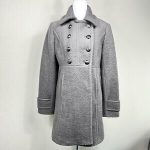 Kenneth Cole‎ Women’s Wool Blend Double Breasted Coat Gray Size 8 Thigh Length
